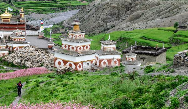 Village et monastère de Saldang au haut Dolpo au Népal