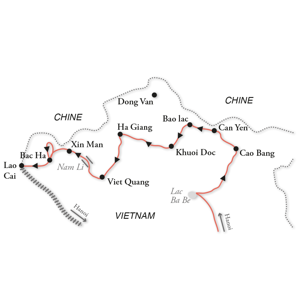 Itinéraire Grand trek dans les montagnes du Tonkin