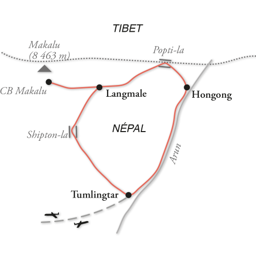 Déroulé de l'itinéraire du programme en carte