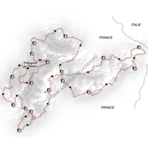 Carte  du Grand tour de la Vanoise 