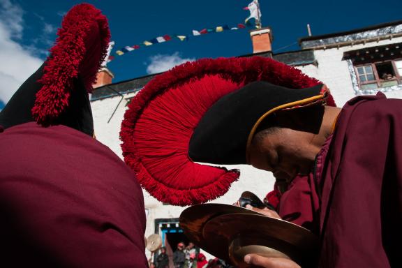 Pendant le festival du Tiji à Lo-Manthang capitale du Mustang au Népal