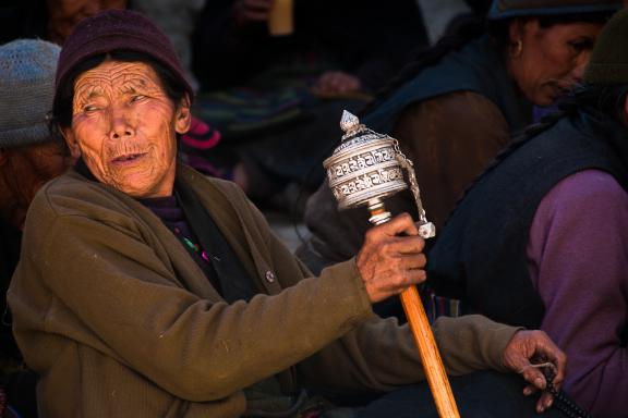 Pendant le festival du Tiji à Lo-Manthang capitale du Mustang au Népal