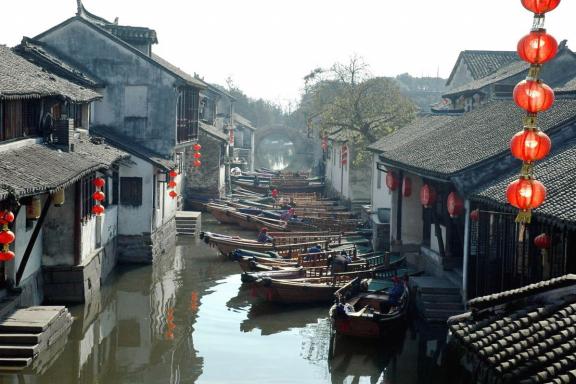 Cité de Zhouzhuang près de Suzhou en Chine orientale