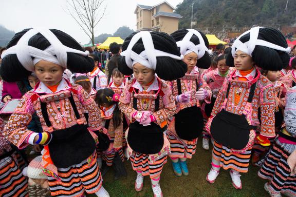 Fête chez les Miao à Longues Cornes en Chine du sud