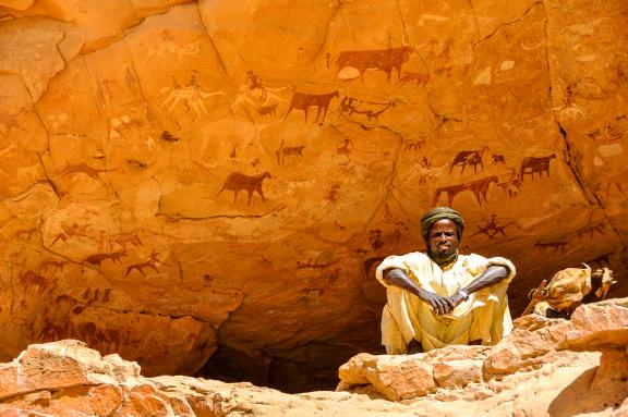 Peintures rupestres au Tchad
