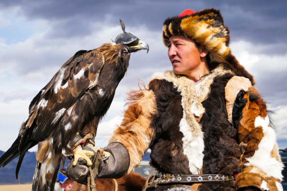 Aiglier de Olgii en Mongolie