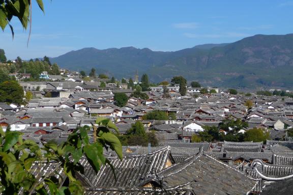Toits de la vieille ville de Lijiang au nord-ouest du Yunnan