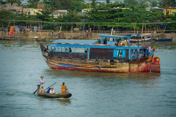 Traversée du delta du Mékong vers la frontière cambodgienne