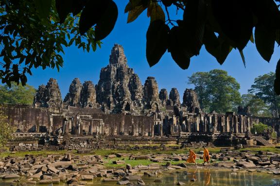 Trek vers le temple du Bayon sur le site d'Angkor Thom