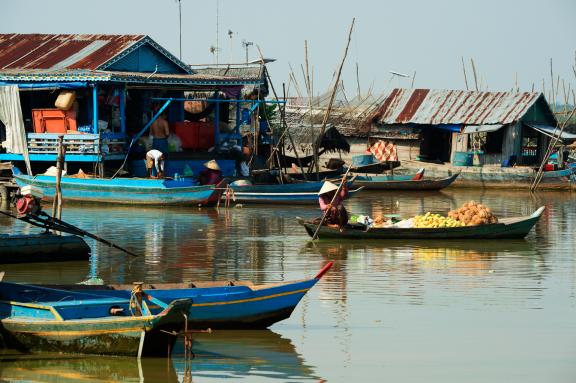 Découverte d'un village flottant sur le lac Tonlé Sap au sud de Siem Reap