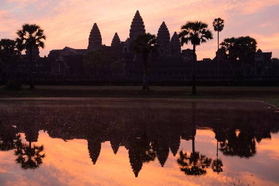 Randonnée vers le temple d'Angkor Vat dans la région de Siem Reap