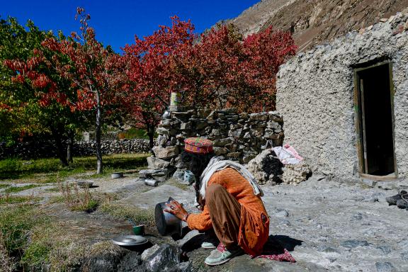 Sultana bergère à Band-e-Sar Shimshal au Pakistan