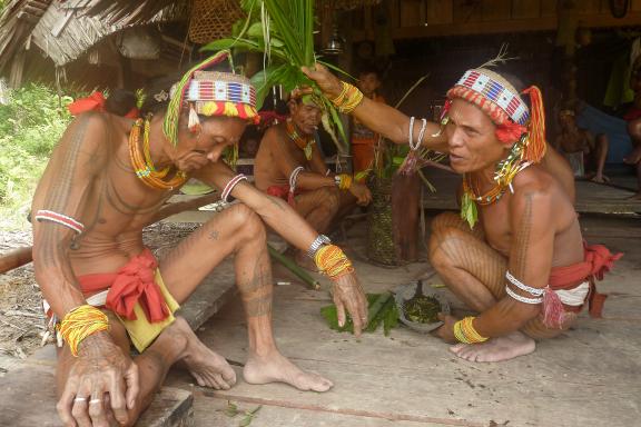 Trek vers une cérémonie avec deux chamans mentawaï sur l'île de Siberut