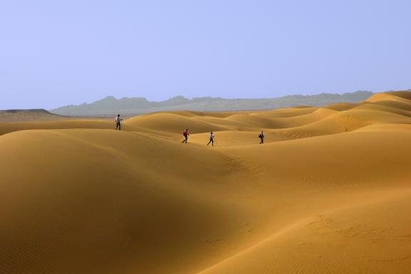 Trekking dans les dunes de la région des Golden Dunes