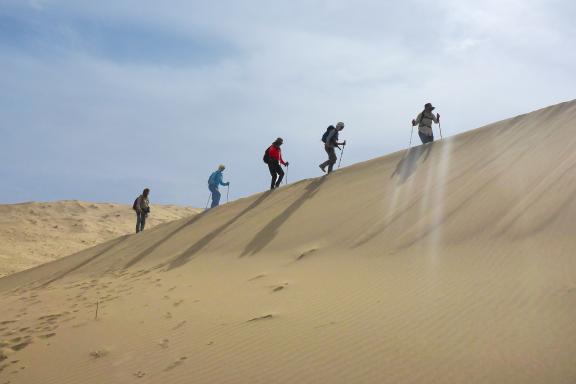 Trek sur la dune dans le sud iranien