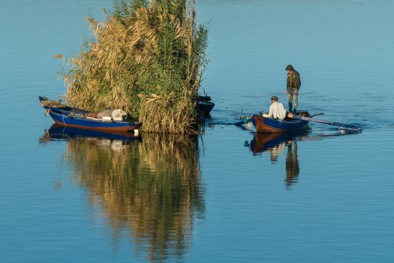 Découverte de pêcheurs su le Nil près d'Edfou
