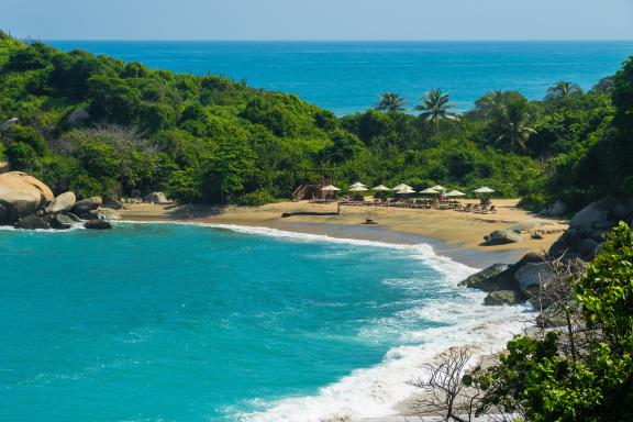 Le parc Tayrona sur la côte caraïbe en Colombie