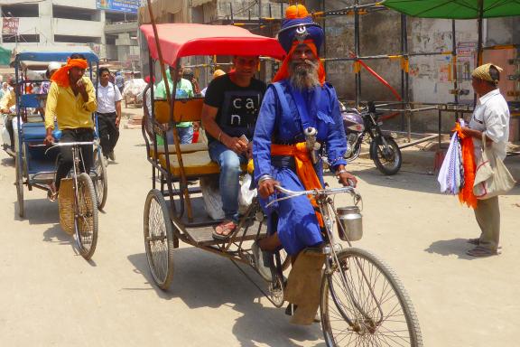 Rencontre avec un cyclo-rickshaw sikh à Amritsar