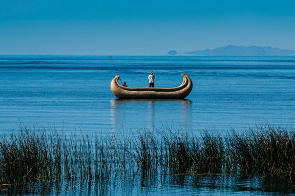 Les iles Titinos sur le lac Titicaca dans la région de Puno au Pérou