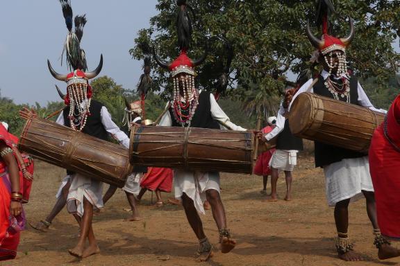 Voyage vers des danseurs du peuple maria au sud du Chhattisgarh