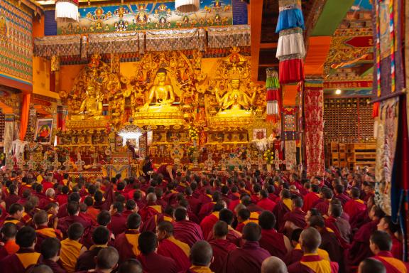 Cérémonies religieuses au Tibet oriental en Chine