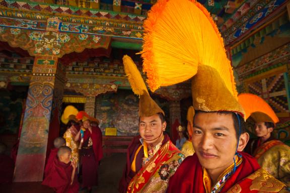 Cérémonies religieuses (Cham) au Tibet oriental en Chine