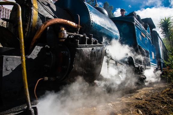 Le toy train à vapeur à Kurseong près de Darjeeling en Inde
