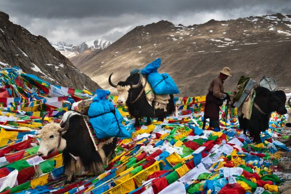 Col du Dolma la à 5636 m sur le mont Kailash au Tibet en Chine