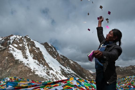 Col du Dolma la à 5636 m sur le mont Kailash au Tibet en Chine