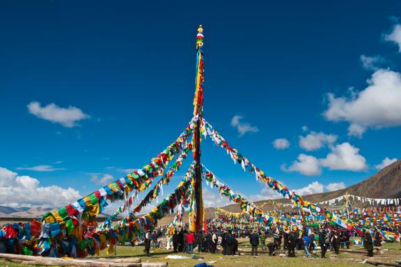 Tarboche au pied du mont Kailash au Tibet en Chine