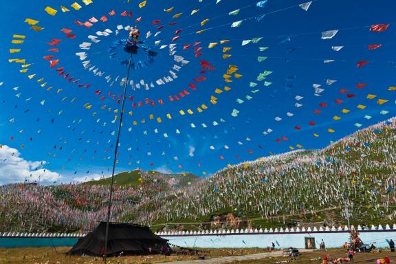 Monastère de Manijiago près de Tagong dans la région du Kham au Tibet oriental en Chine