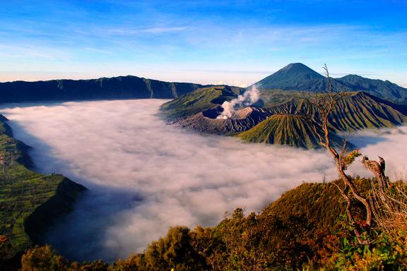 Randonnée vers la caldeira de Tengger, volcans Bromo et Semeru dans la partie orientale de Java