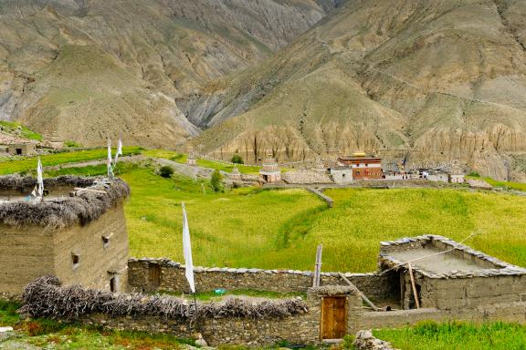 Village et monastère de Saldang au haut Dolpo au Népal