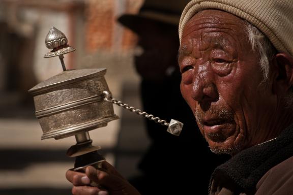 Pendant le festival du Tiji à Lo-Manthang capitale du Mustang au Népal