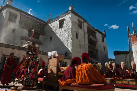 Pendant le festival du Tiji à Lo-Manthang capitale du Mustang au Népal