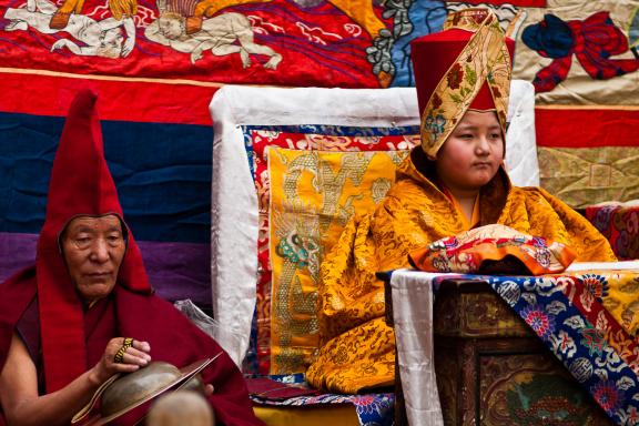 Pendant le festival du Tiji à Lo-Manthang capitale du Mustang au Népal