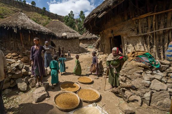 Ethiopie, Amhara, Monts Lasta, village de Belgay// Ethiopia, Amhara, Lasta range, Belgay village