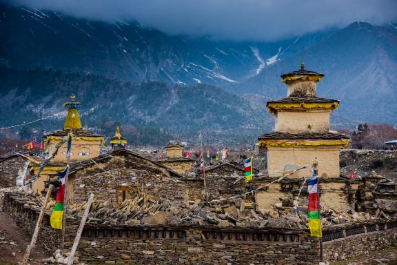 Village de Samagaon sur le tour du Manaslu au Népal
