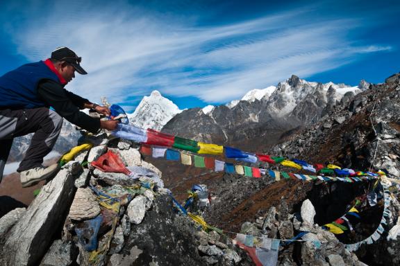 Le Jannu à 7711 m depuis le Mirgin la dans la région du Kangchenjunga au Népal