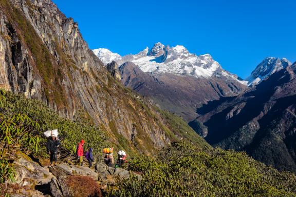 Sur la Shipton trail dans la région du Makalu au Népal