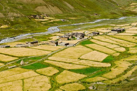 Près du monastère de Kagar dans la vallée de la Tarap au Dolpo au Népal