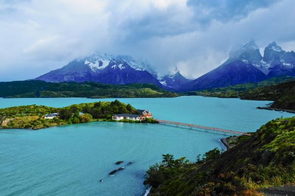 Lac Pehoe dans le parc national Torres del Paine en Patagonie au Chili