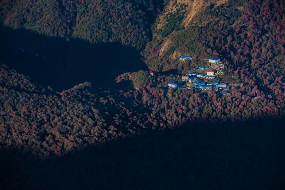 Le belvédère de Poon Hill au pied des Annapurnas au Népal