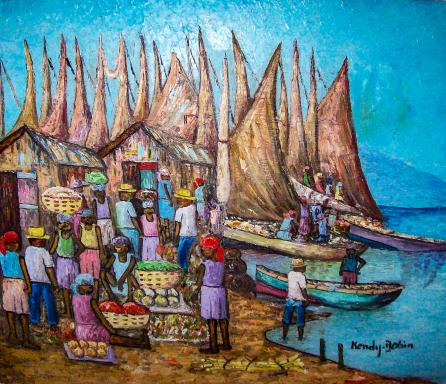 Découverte de lapeinture d'un port de Haïti