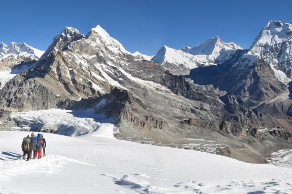 Descente du Mera peak high camp dans la région de l'Everest au Népal