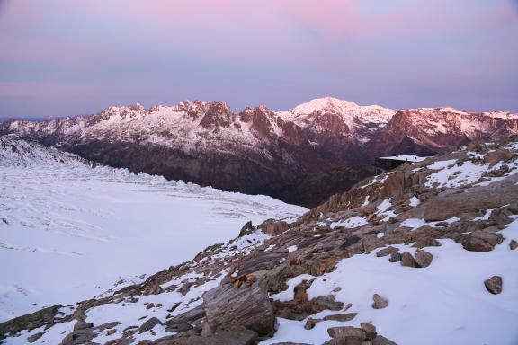 Voyage d'aventure et vue au refuge Albert 1er en France