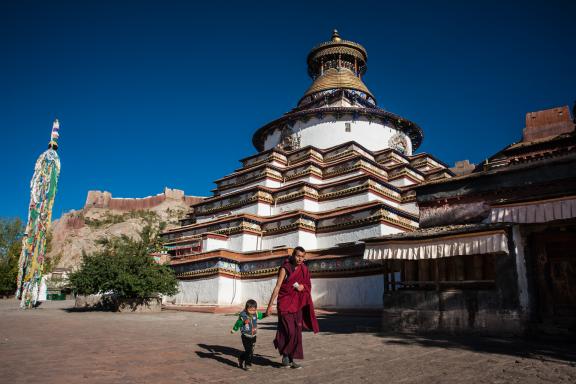 La stupa de Kumbum à Gyantse au Tibet en Chine