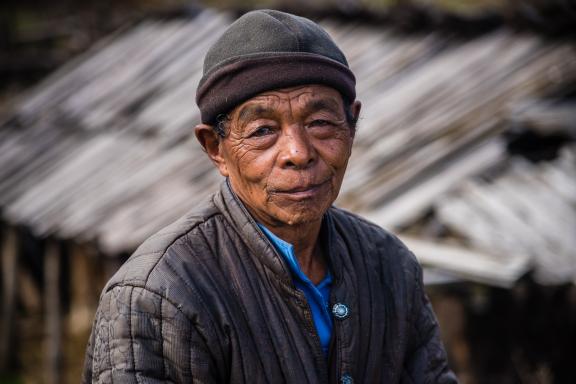 Berger dans la région des Annapurnas au Népal