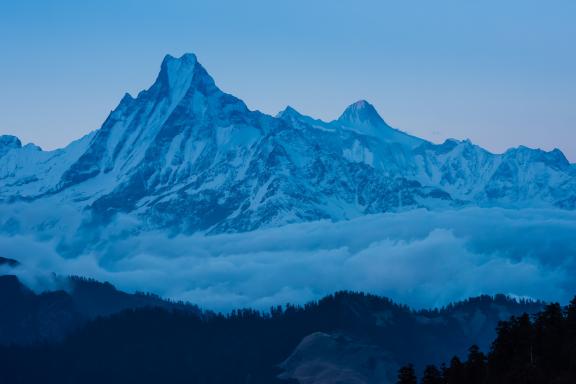 Machapuchare et Lamjung himal depuis Mohare Danda au Népal