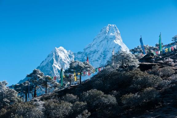 Amadablam 6814 m depuis Tangboche dans la région de l’Everest au Népal